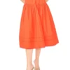 ERIN Picot Trim Cotton Full Midi Skirt