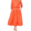 CAMILLE Relaxed Mandarin Collar Cotton Blouse
