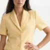 EUGENIA Tailored Short Sleeve Woven Blazer
