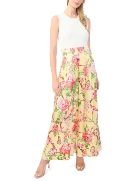 EVELYN Floral Pleated Wide Leg Pants