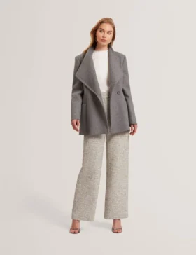 EVIGNA Wool Rich Hourglass Short Wrap Coat