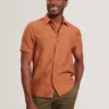 FABIANE Floral Jacquard Woven Short Sleeve Shirt
