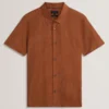 FABIANE Floral Jacquard Woven Short Sleeve Shirt
