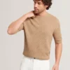 FERRISS Diamond Crochet Knit Cotton T-Shirt