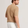 FERRISS Diamond Crochet Knit Cotton T-Shirt