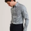 FIRDAWI Slim Geo Striped Long Sleeve Shirt