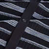FLOREM Stitched Stripe Knit Short Sleeve Shirt
