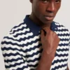 FROOBIE Wavy Stripe Merino Wool Blend Polo