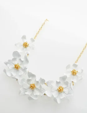 FULLA Furled Flower Enamel Necklace
