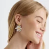 FULVA Furled Flower Enamel Drop Earrings
