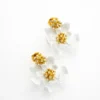 FULVA Furled Flower Enamel Drop Earrings
