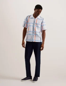 GARDON Check Print Relaxed Short Sleeve Shirt