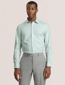 GENEVA Textured Stretch Cotton Slim Fit Shirt