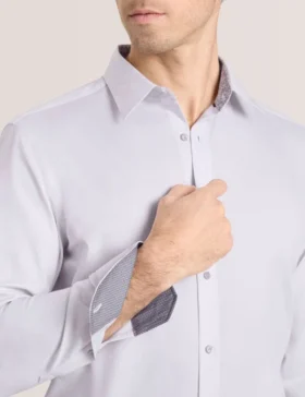 GENEVA Textured Stretch Cotton Slim Fit Shirt