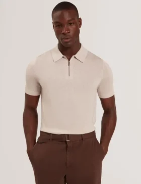 givrans silk blend knit zip neck polo 1 1 280x364 - GIVRANS Silk Blend Knit Zip Neck Polo