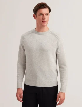 GLANT Cashmere Cable Detail Crew Neck Jumper