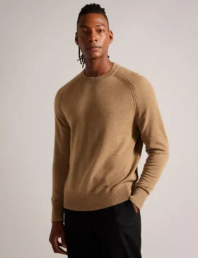 GLANT Cashmere Cable Detail Crew Neck Jumper