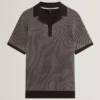 GREGRY Contrast Stitch Knit Cotton Polo Shirt