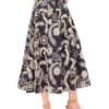 GUINEVERE Raised Embroidery Cotton Midi Skirt