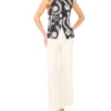 HAILEE Raised Embroidery Cotton Waistcoat Top