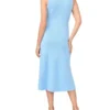HARLEY Pointelle Knit Collared Neck Midi Dress