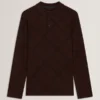HAVEL Argyle Knit Long Sleeve Polo Shirt
