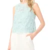 HAZEL Floral Crosshatch Cropped Shell Top