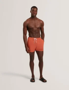 HEFFNER Seersucker Mid-Length Swim Shorts