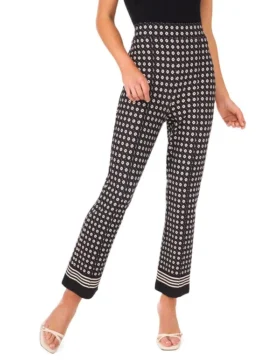 HEIDI Geometric Slim Leg Knit Pants