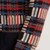 HENREIN Pure Cotton Patchwork Knit Zip Jacket