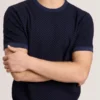 HERRINGBONE SWEATER Herringbone Knit Short Sleeve Top