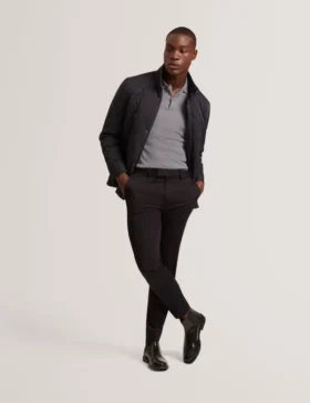 HOLLBEC Diamond Quilted Zip Field Coat