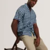 IBICUI Tile Print Tencel Short Sleeve Shirt