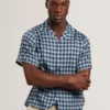 IBICUI Tile Print Tencel Short Sleeve Shirt