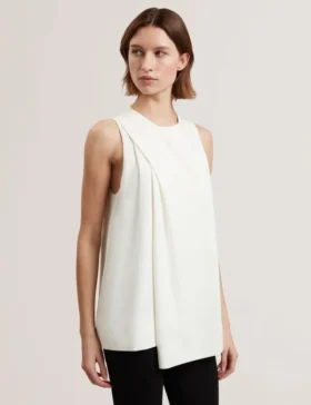 ICANA Draped Front Asymmetric Sleeveless Top