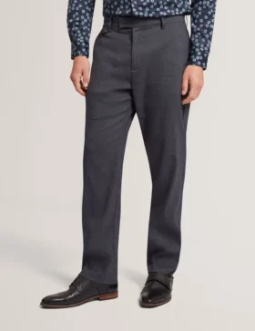 IGNATZ Checked Linen Blend Regular Fit Trousers