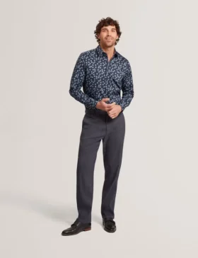 IGNATZ Checked Linen Blend Regular Fit Trousers