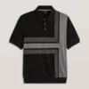 INTARSIA SWEATER POLO Black Beauty