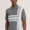 INTARSIA SWEATER POLO Castlerock Heather
