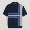 INTARSIA SWEATER POLO Sky Captain