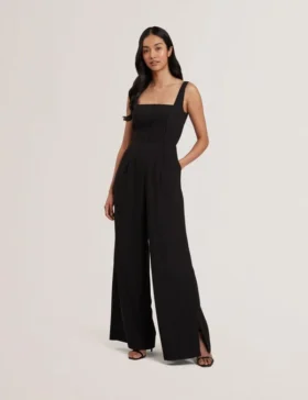 INUJ Panelled Wide Leg Tailored Jumpsuit