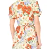 ISADORA Floral Twist Sleeve Cropped Shirt