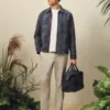IWOJAN Mixed Weave Stripe Zip-Through Overshirt