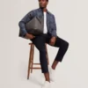 IWOJAN Mixed Weave Stripe Zip-Through Overshirt