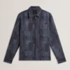 IWOJAN Mixed Weave Stripe Zip-Through Overshirt