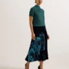 IZMIR Satin Floral Midi Skirt