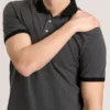 JACQUARD POLO Ribbed Button Up Polo
