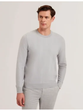 JAMALS Herringbone Knit Crew Neck Sweater