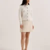 JAYCEY Rose Button Knitted Crew Neck Cardigan