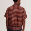 JIRAHU Tile Border Print Short Sleeve Shirt